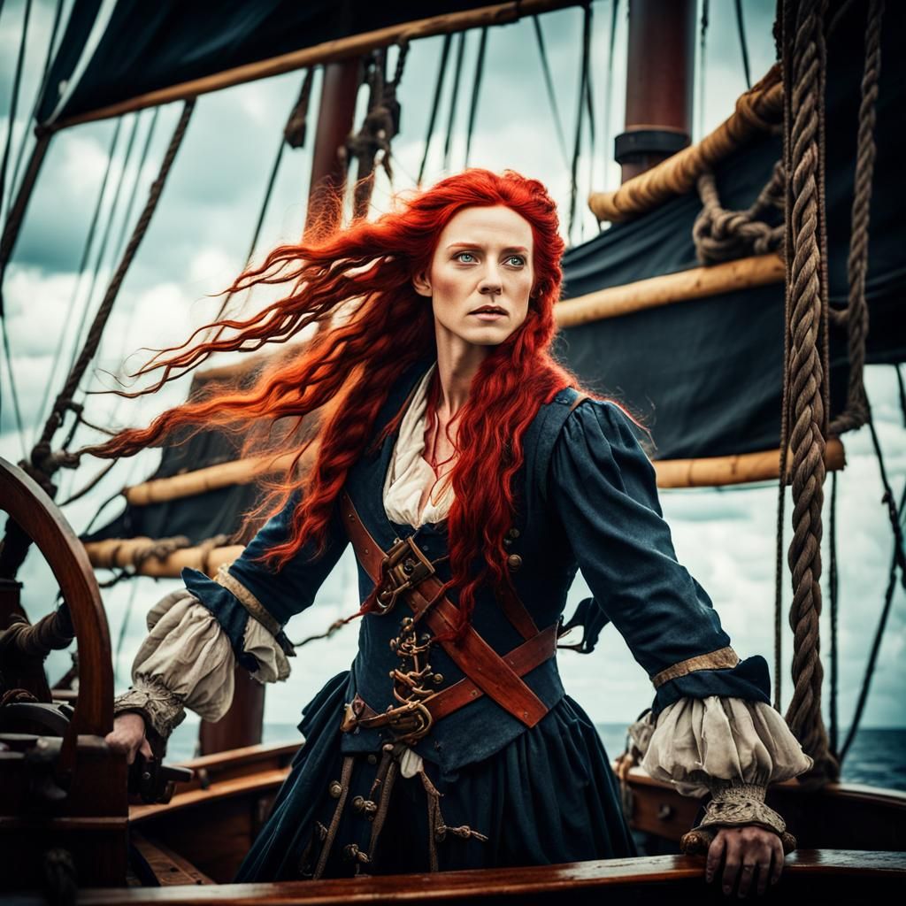 The Red Haired Pirate Queen - AI Generated Artwork - NightCafe Creator