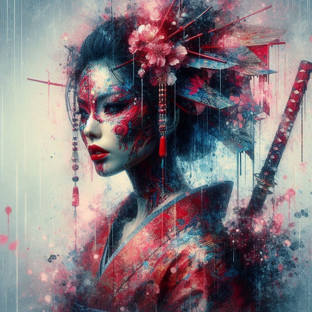 double exposure beautiful fantasy DALL-E 3 portrait landscap...