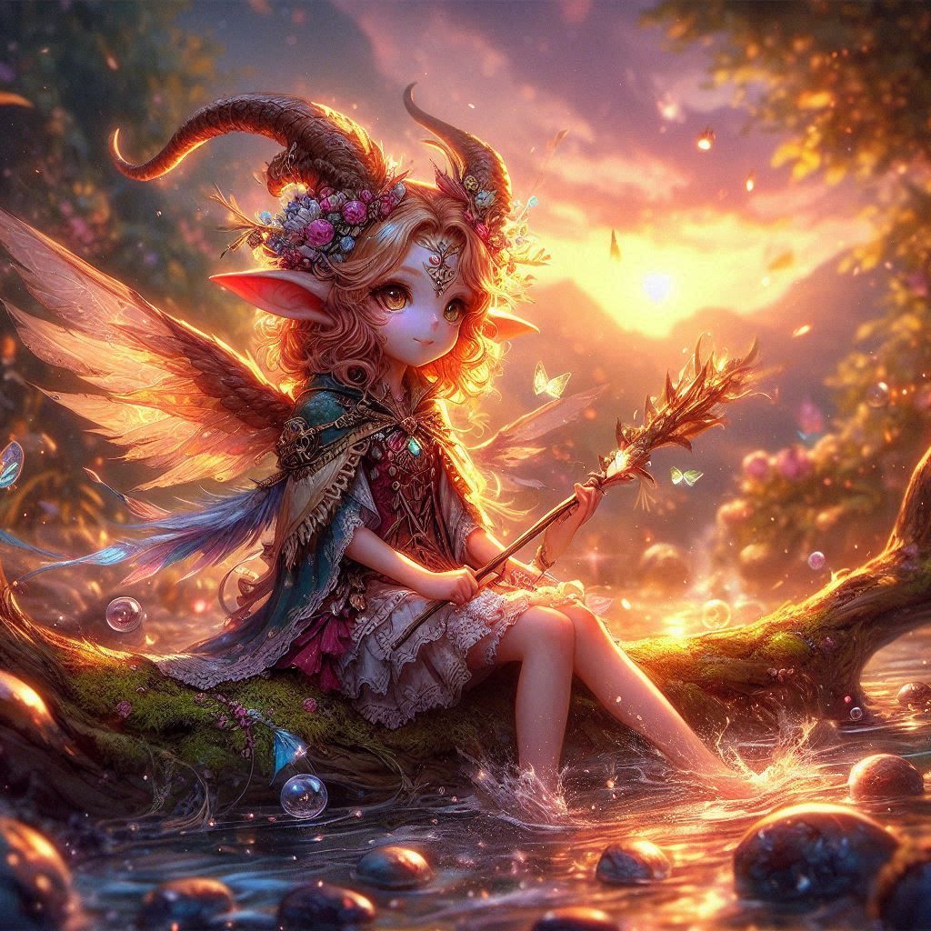 adorable fairy-tale fantasy creature portrait..