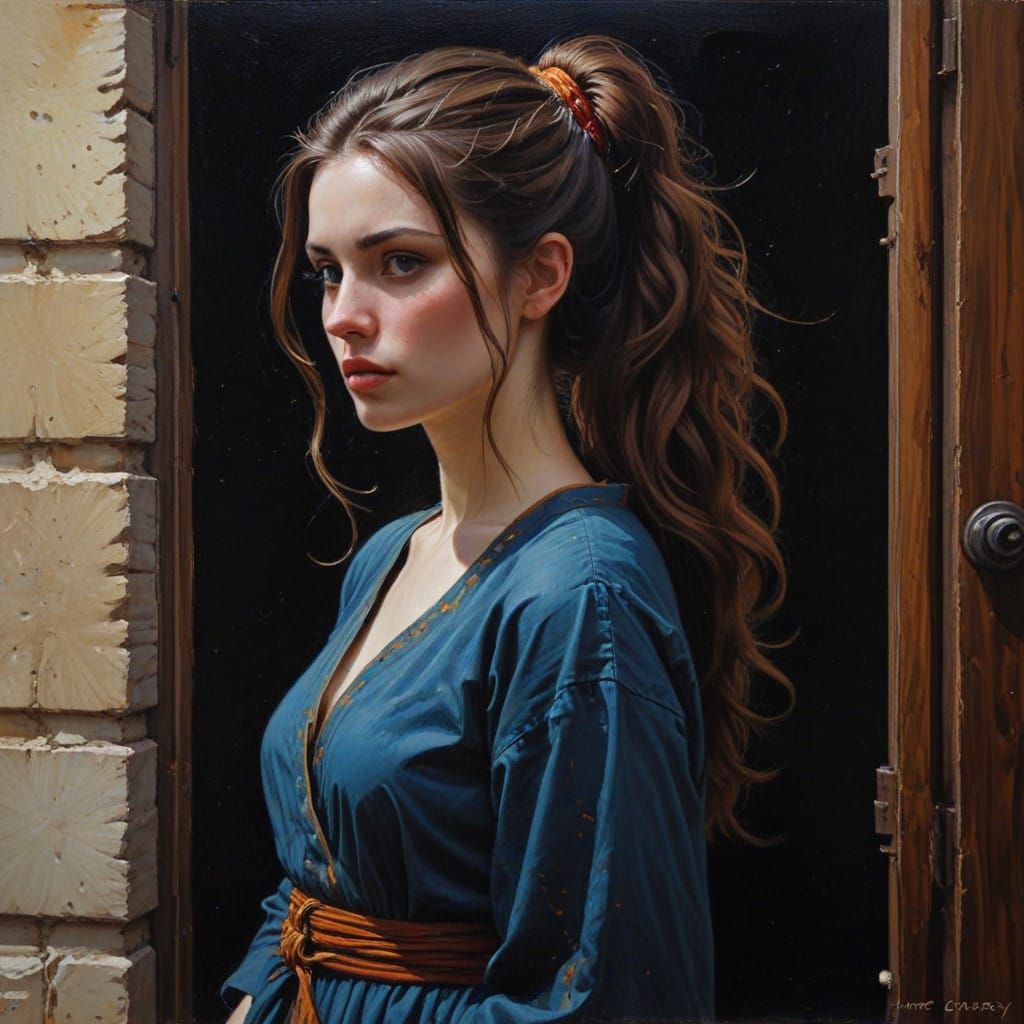 Surreal Summer Landscape in Impasto Oil Painting Style