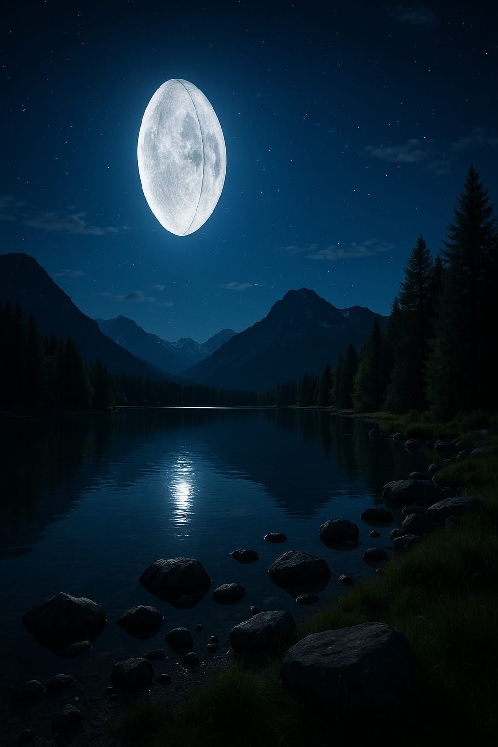 Rugby ball full moon