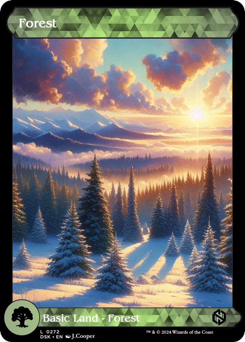 My own MTG set land cards - Forest