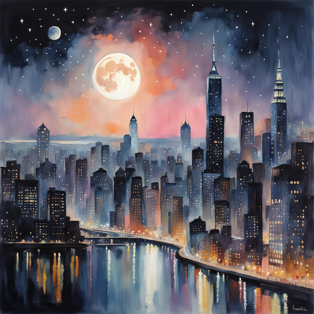 river cityscape - AI Generated Artwork - NightCafe Creator