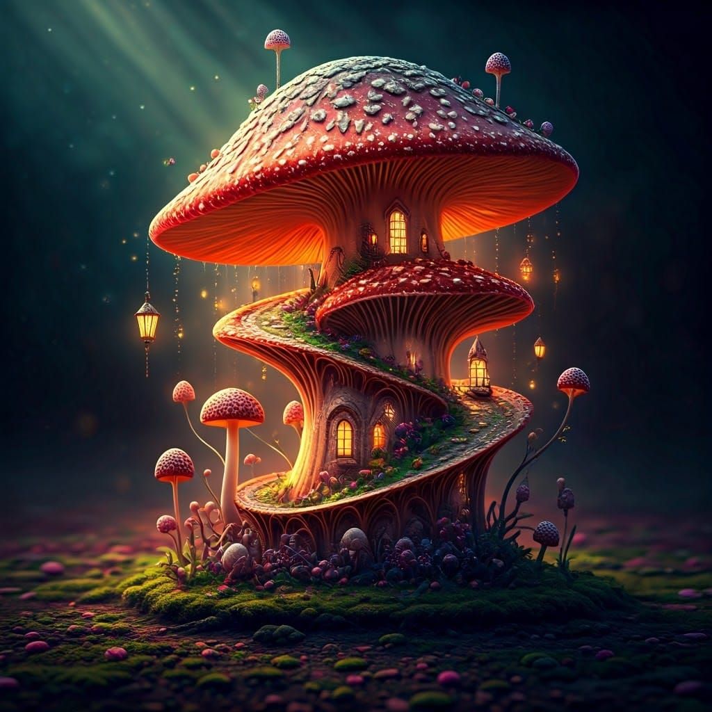 Fantasy Mushroom   by @Alyarie