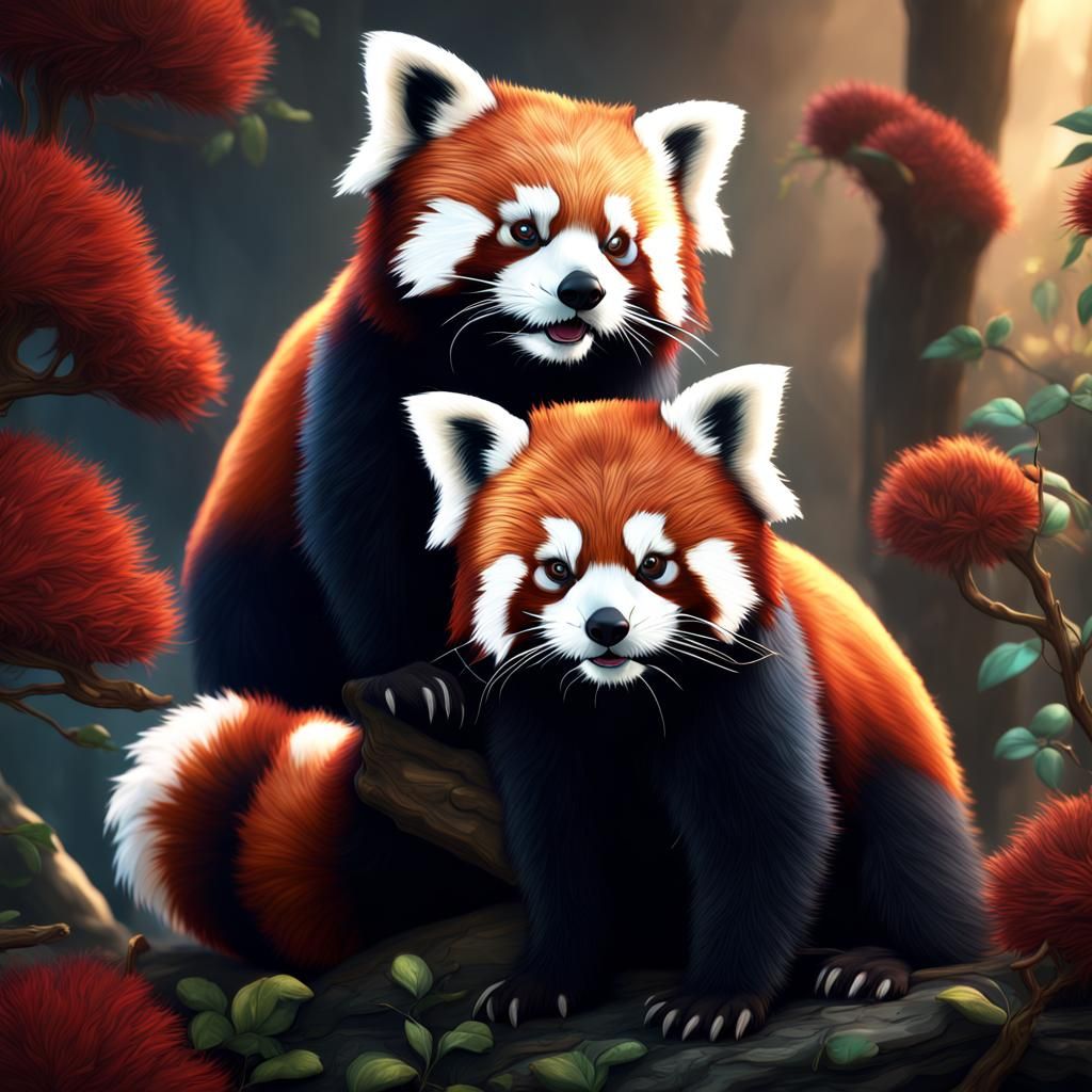 Red panda family