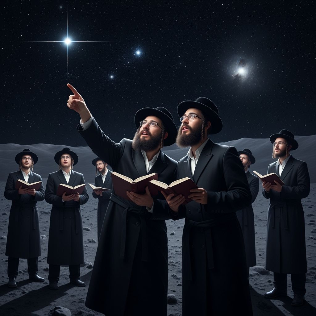 Hasidic Jews Search for Moon on Lunar Surface
