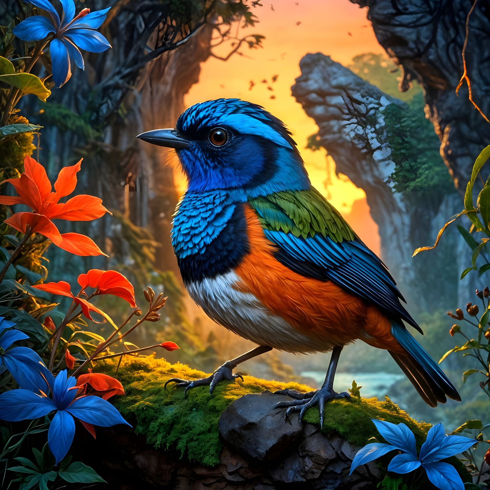 Blue-headed Towhee  by @Tiny Pearl Cat