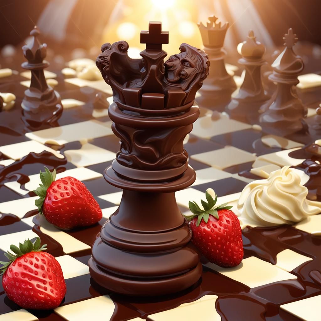 "(A close-up shot of an exquisitely carved magnificent chess...