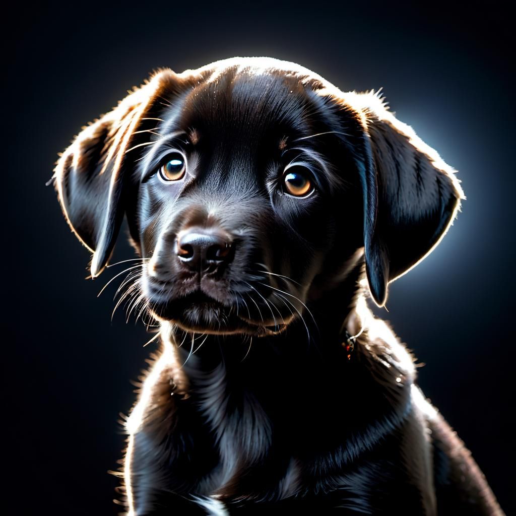 Black puppy.  by @Terra