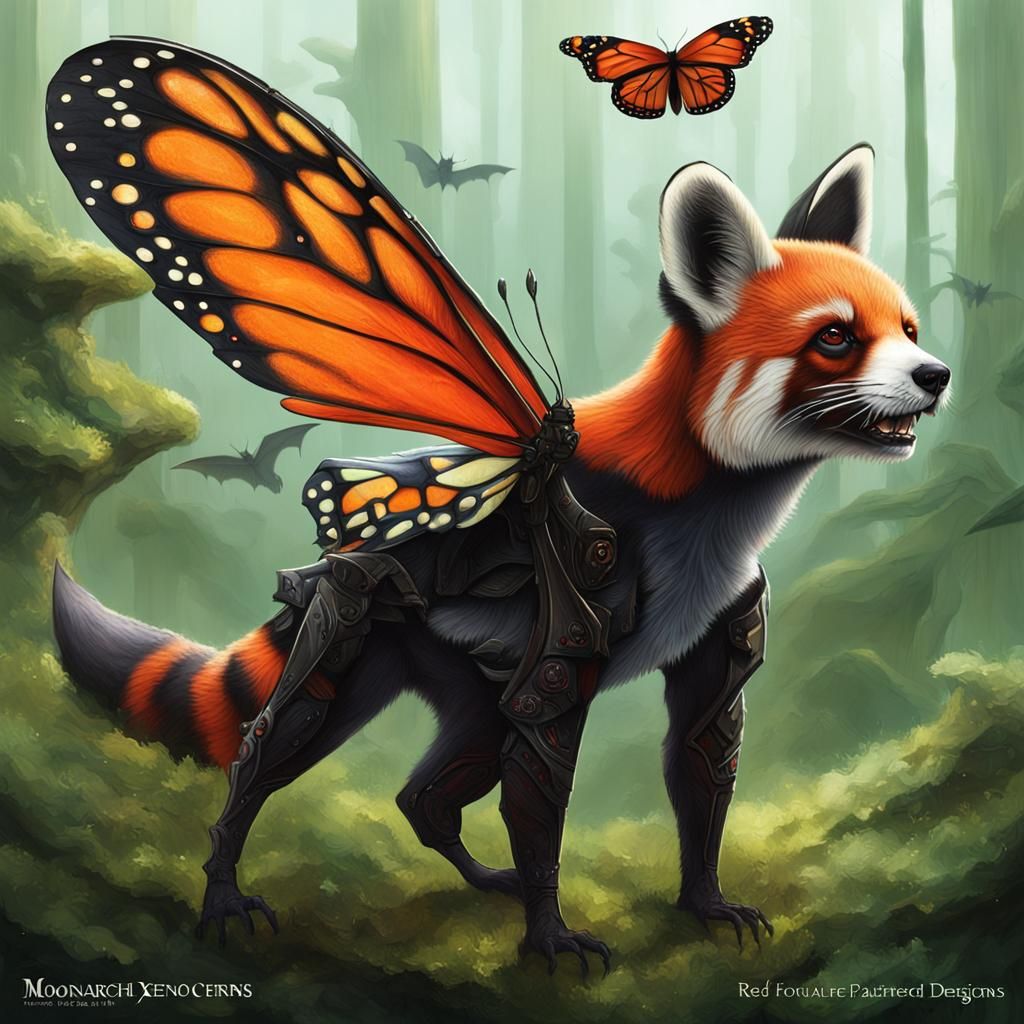 Otherworldly alien exoplanet, Red_fox/ Red_Panda/ Painted_Ba...