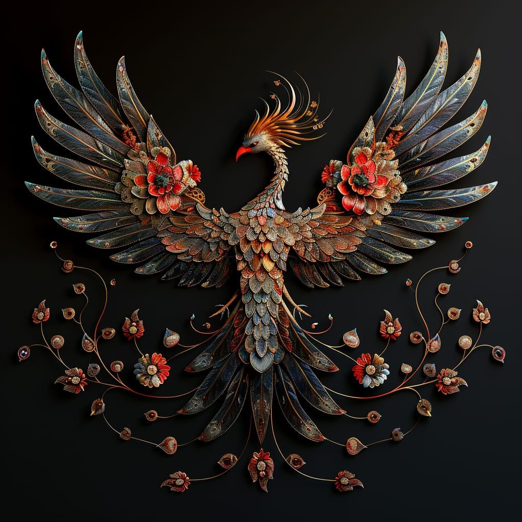 Stumpwork Phoenix