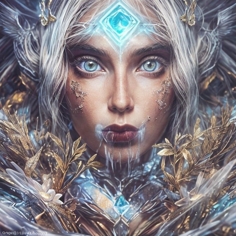 Mystical Sorceress Amidst Ancient Forest