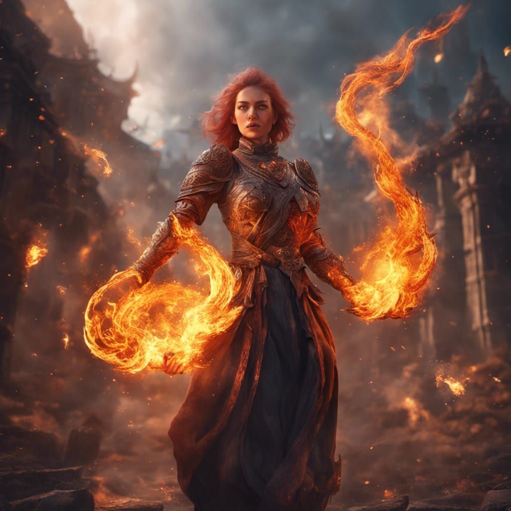 A women wielding fire  by @Diana Prince