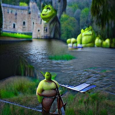 Shrek guards his swamp diligently