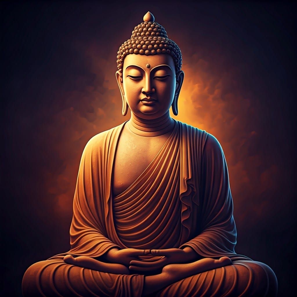 Surrealist Buddha in Ethereal Contemplation