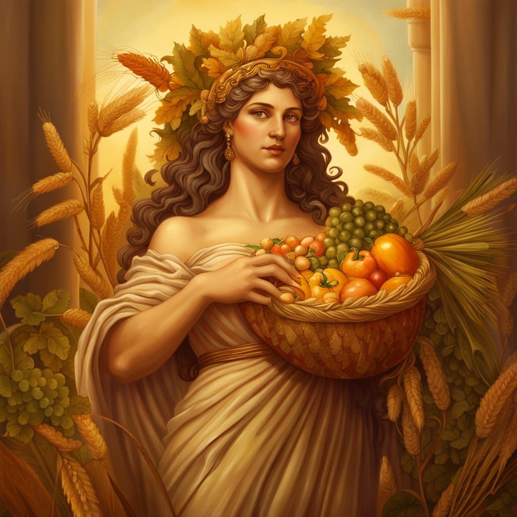 Goddess Demeter with Autumn gifts - AI Generated Artwork - NightCafe ...