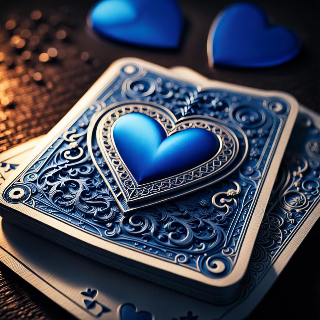 Blue Heart deck of cards