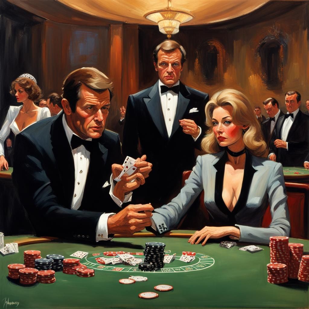 At the Card Table - With James Bond - AI Generated Artwork - NightCafe ...