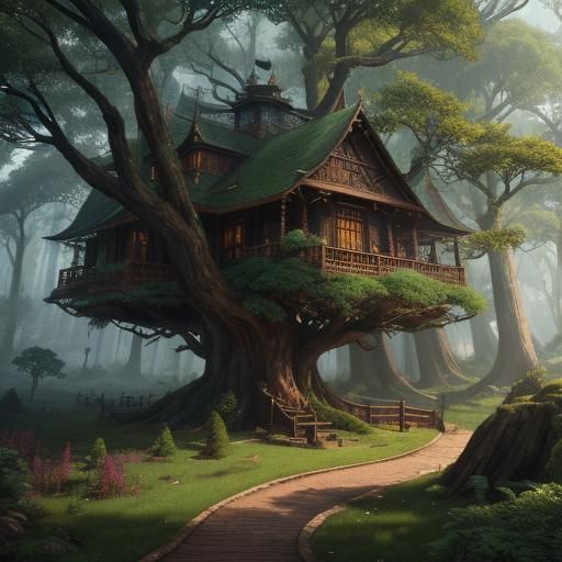 A presidential tree house,amazingly hyperdetailed a masterpi...