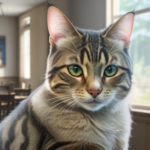 Anime Tabby Cat with Glow Effects