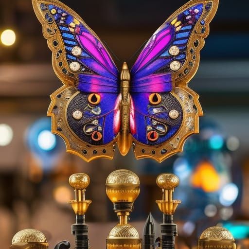 Clockwork butterfly AI Generated Artwork NightCafe Creator
