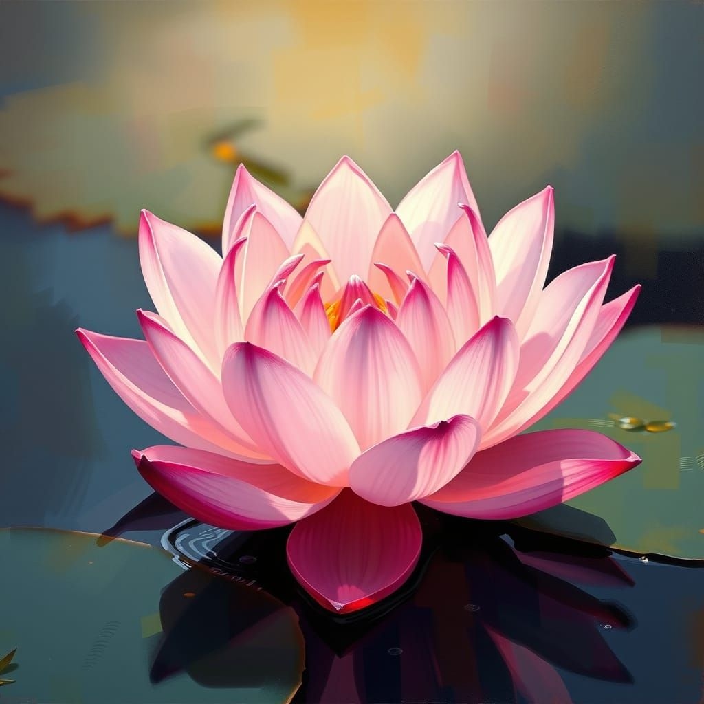  art inspired by the lotus flower  realistic, abstract, or painter-like  by @Zeke