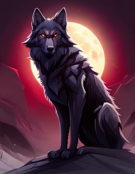 The black wolf - AI Generated Artwork - NightCafe Creator