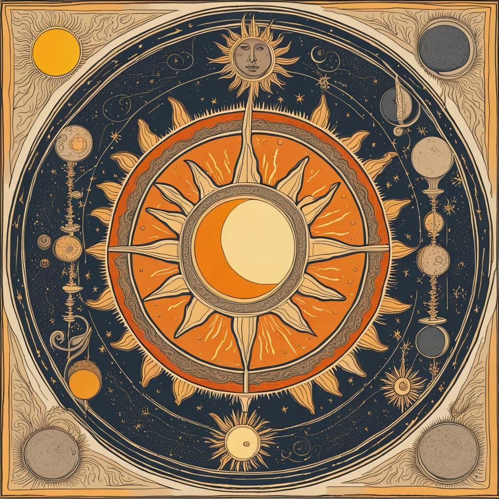 Alchemical illustration of the sun conjoining with the moon. - AI ...