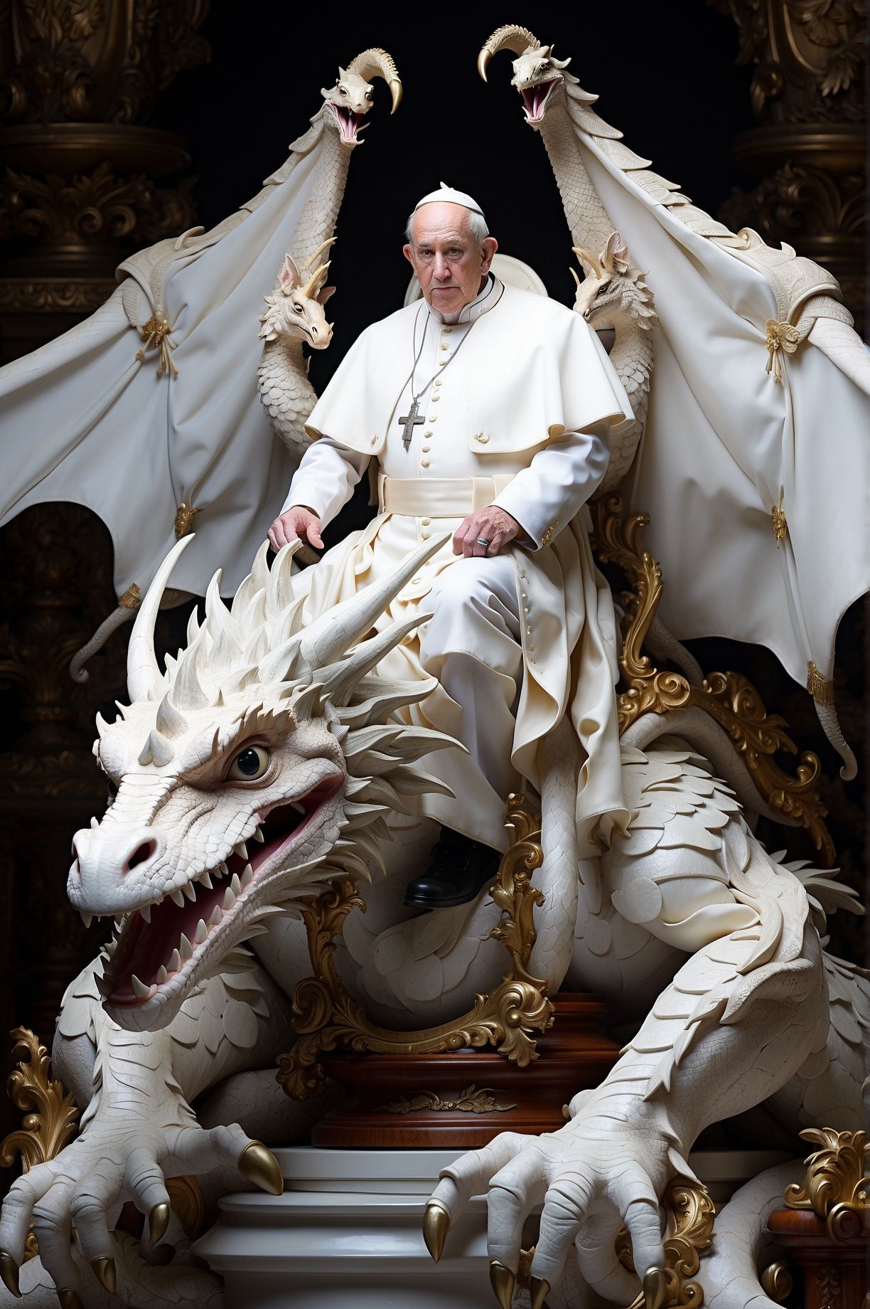 Pope on a dragon