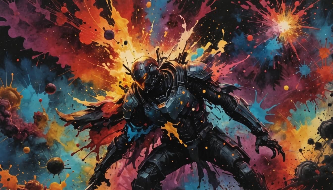 Ink splatter art