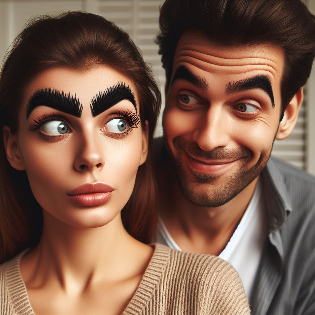 I told my wife she was drawing her eyebrows too high. She lo...