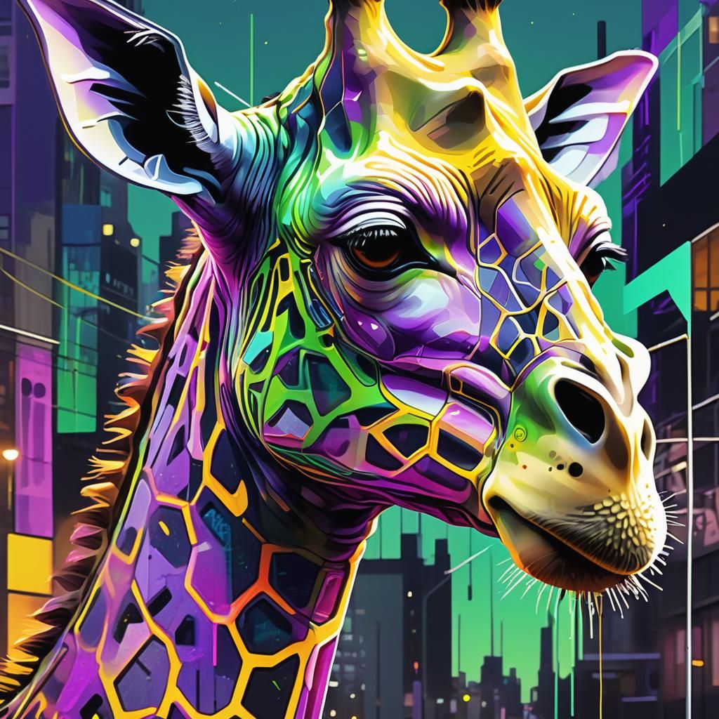 Punk Giraffe Portrait