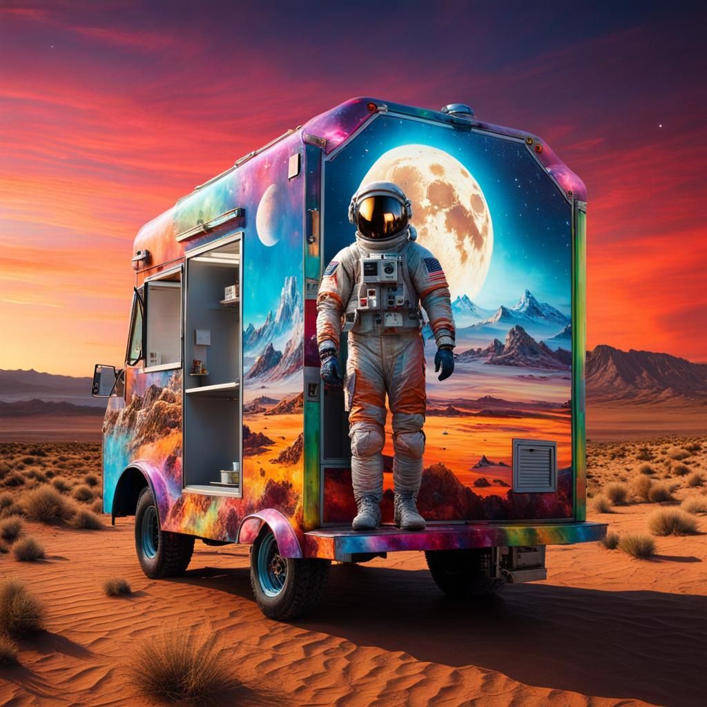 Otherworldly Futuristic Food Truck.