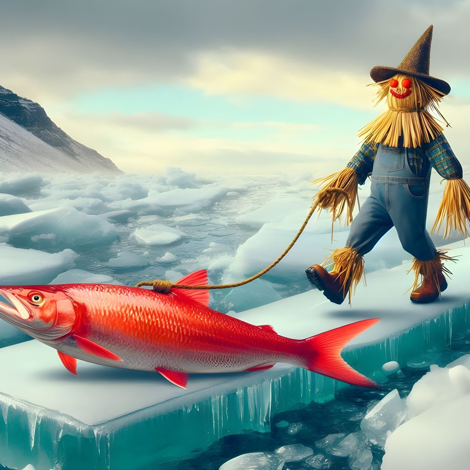 a straw man walking a red herring down a slippery slope