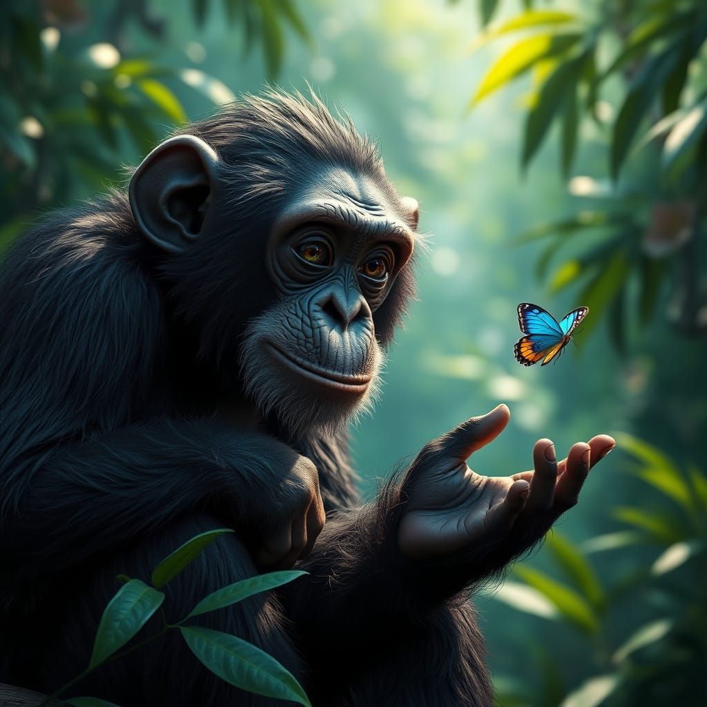 Wise chimpanzee  by @Lionheart12