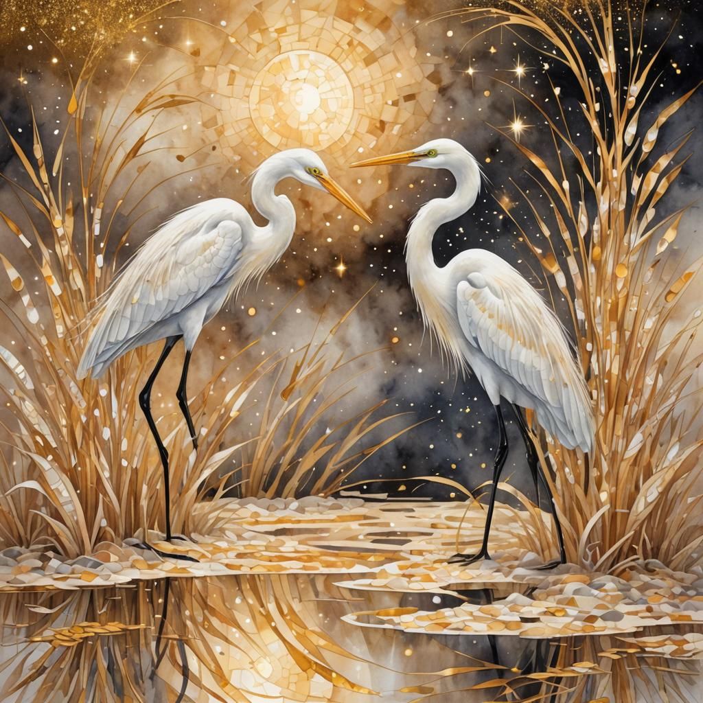 Egret couple