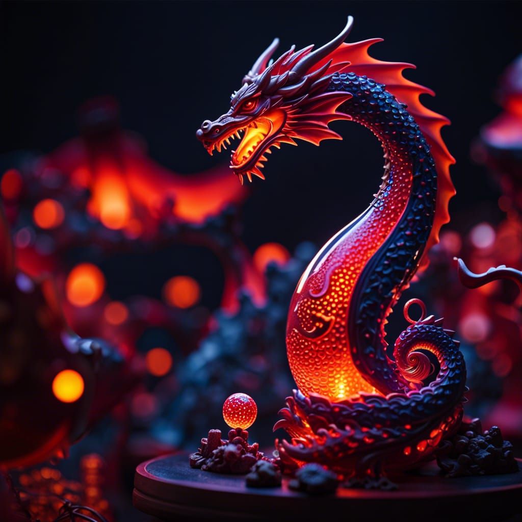 Lava lamp dragon AI Generated Artwork NightCafe Creator