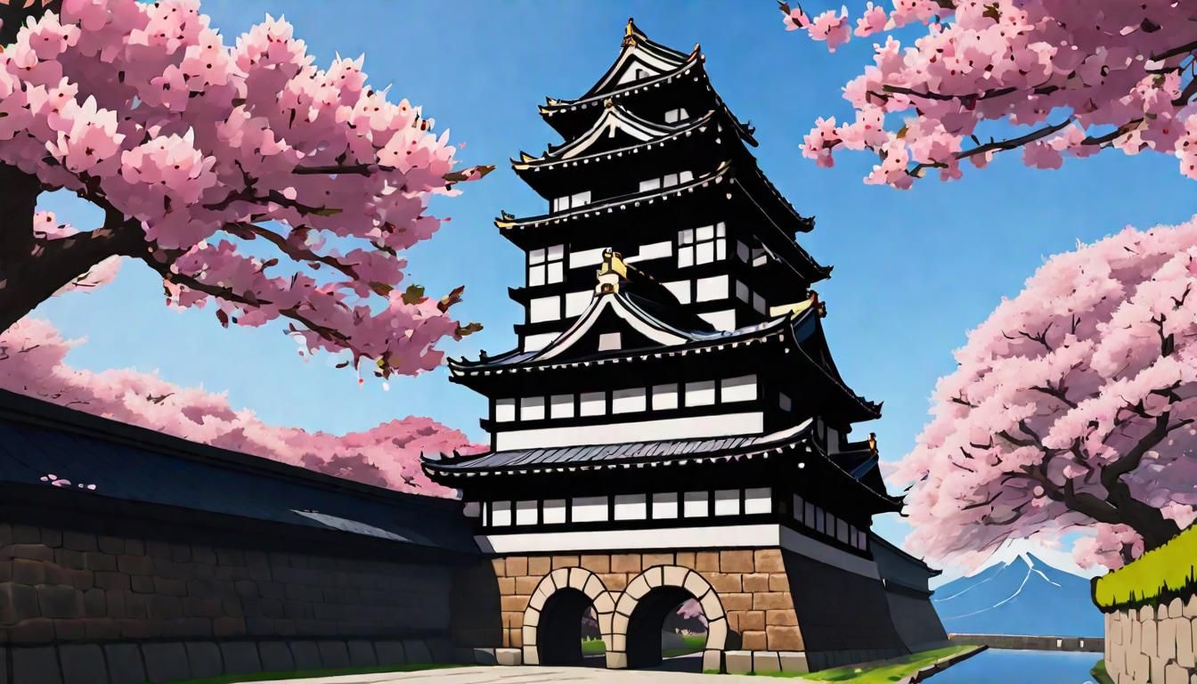 Japanese Castle With Cherryblossom Trees - AI Generated Artwork ...