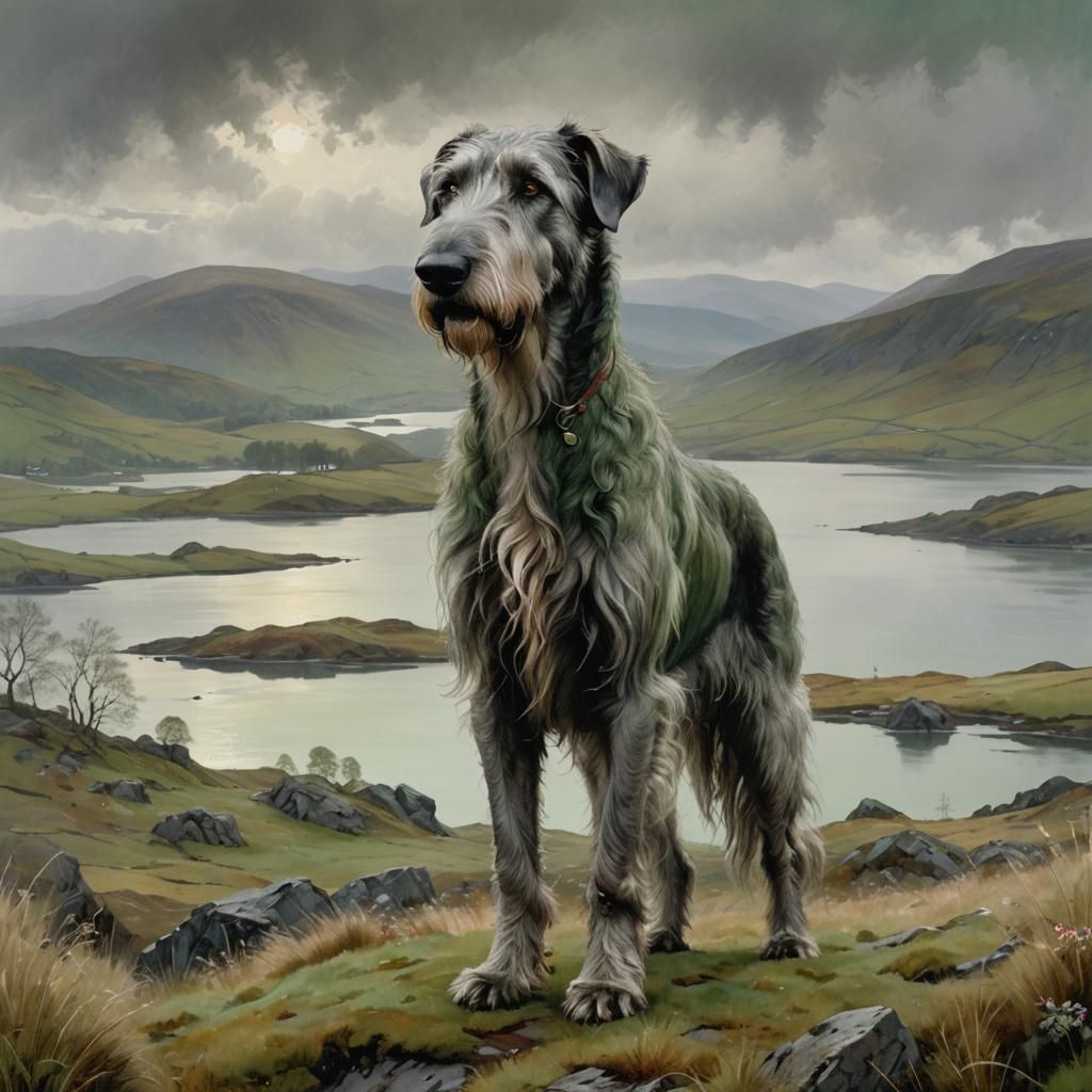 Irish Wolfhound - AI Generated Artwork - NightCafe Creator