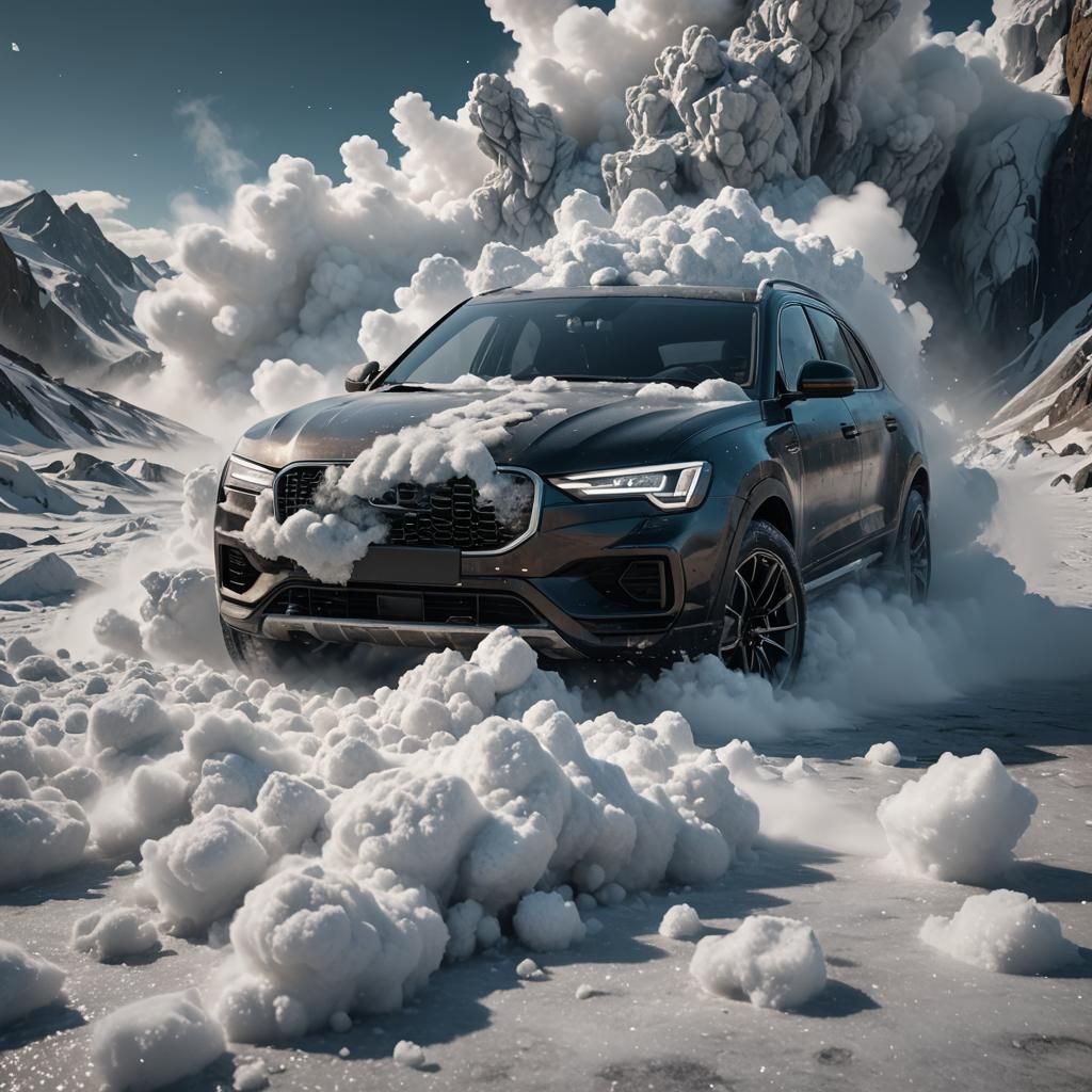 A car full of dry ice ultra realistic high definition 8k res...