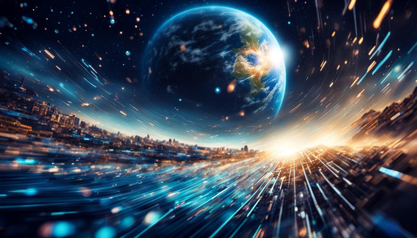 Scientific theory about the universe being a simulation, gli...