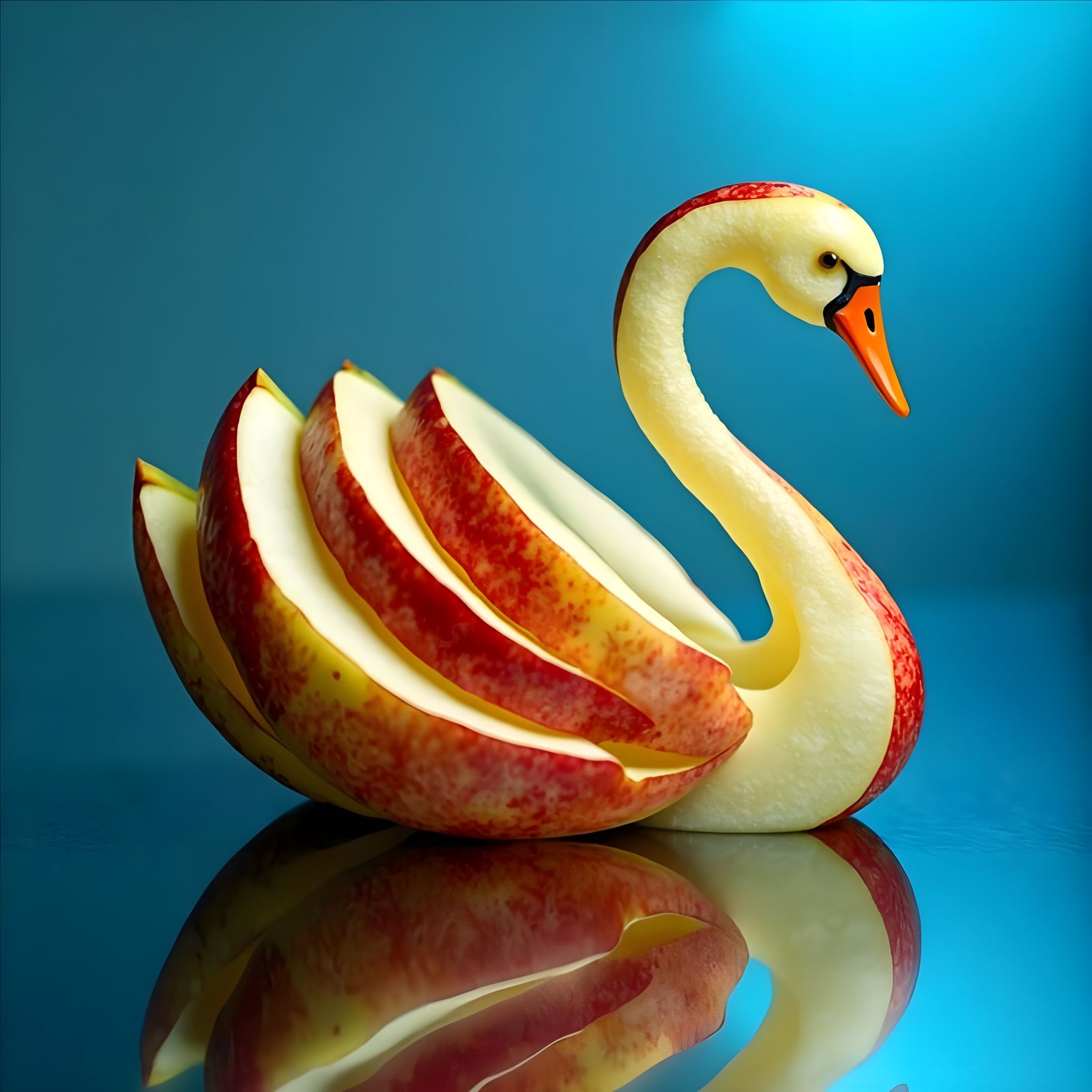 Apple Food Art Swan