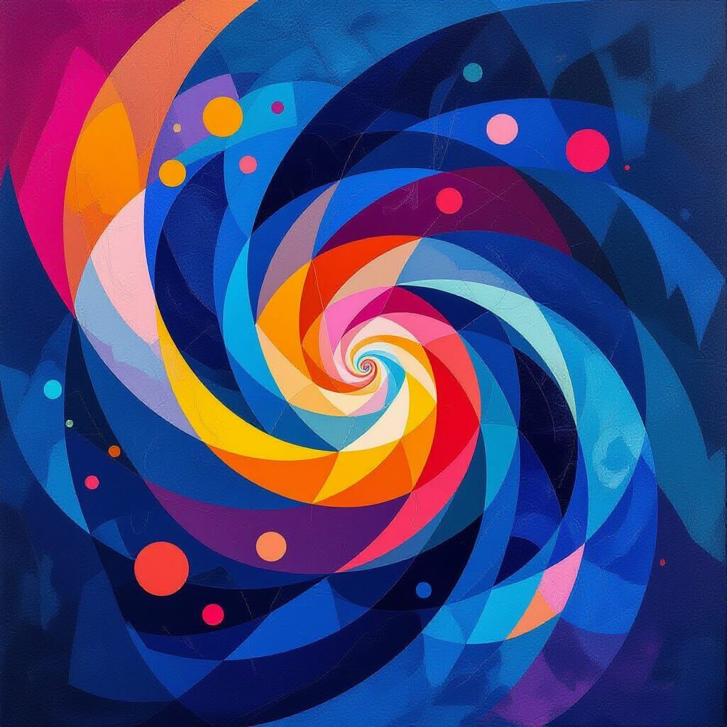 Abstract Digital Painting with Swirling Patterns