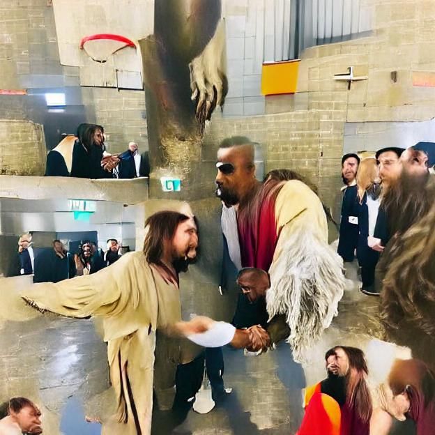 Kanye West meeting Jesus
