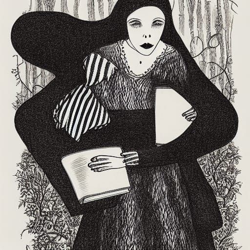 Drusilla the mad Edward Gorey illustration