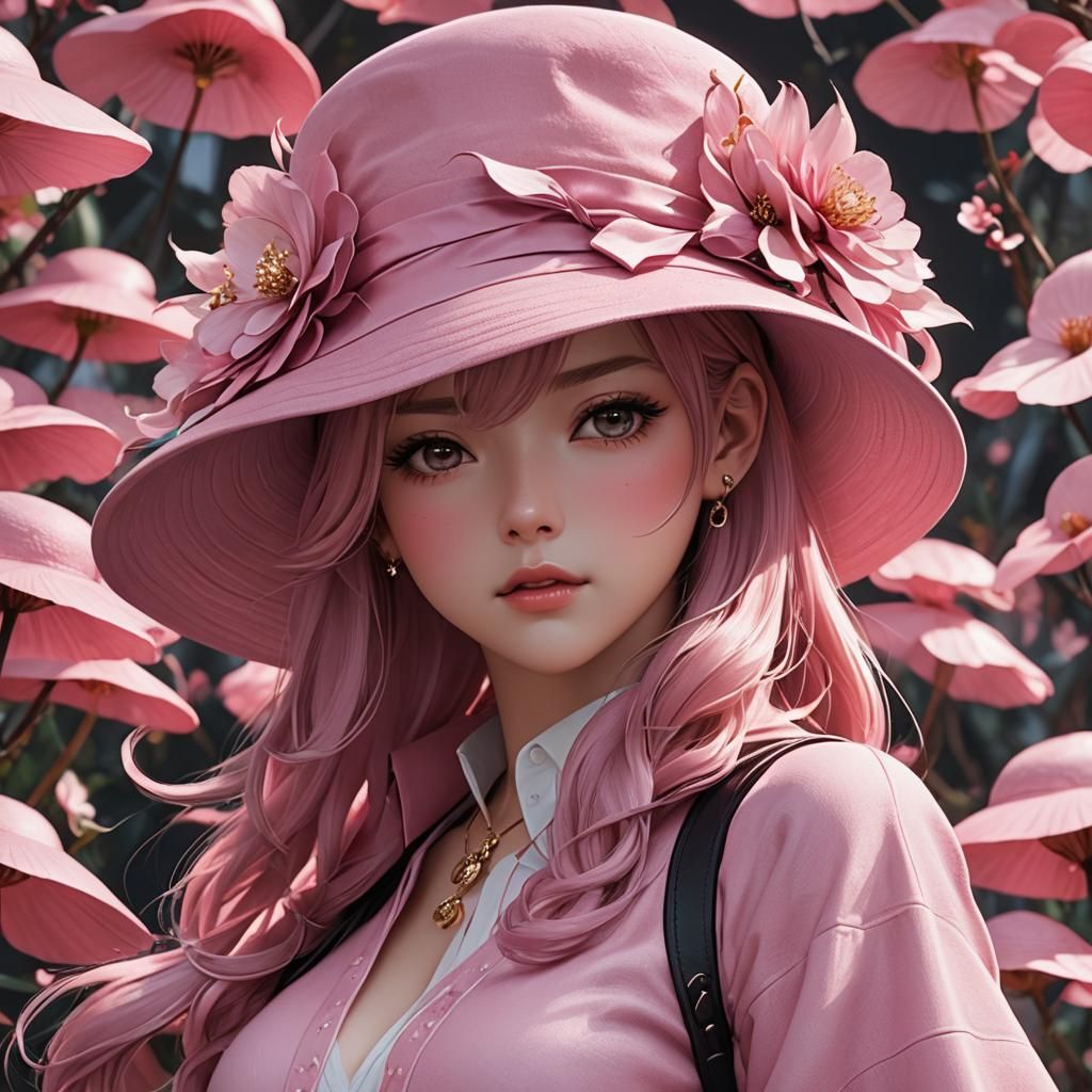 Create beautiful and stunning pink hat with some decorative