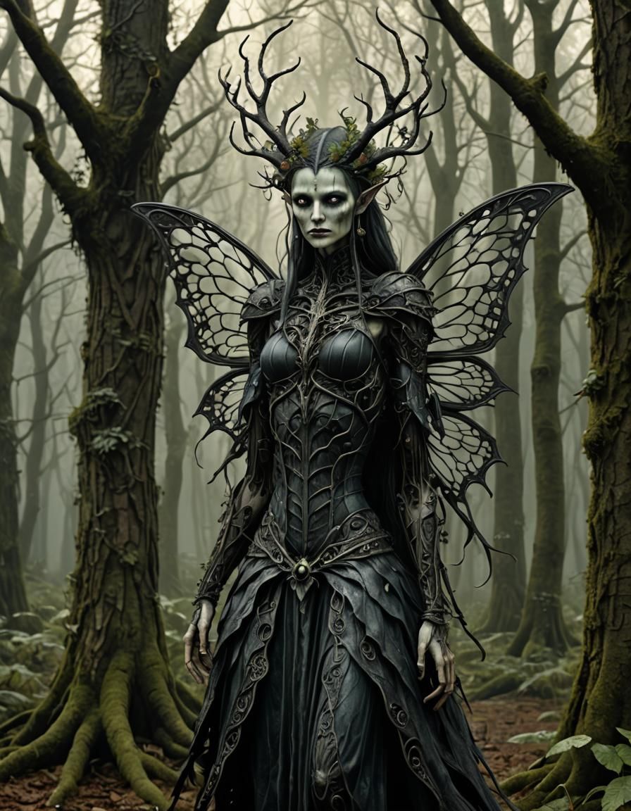 Dark Faerie of Stillwater Forest - AI Generated Artwork - NightCafe Creator