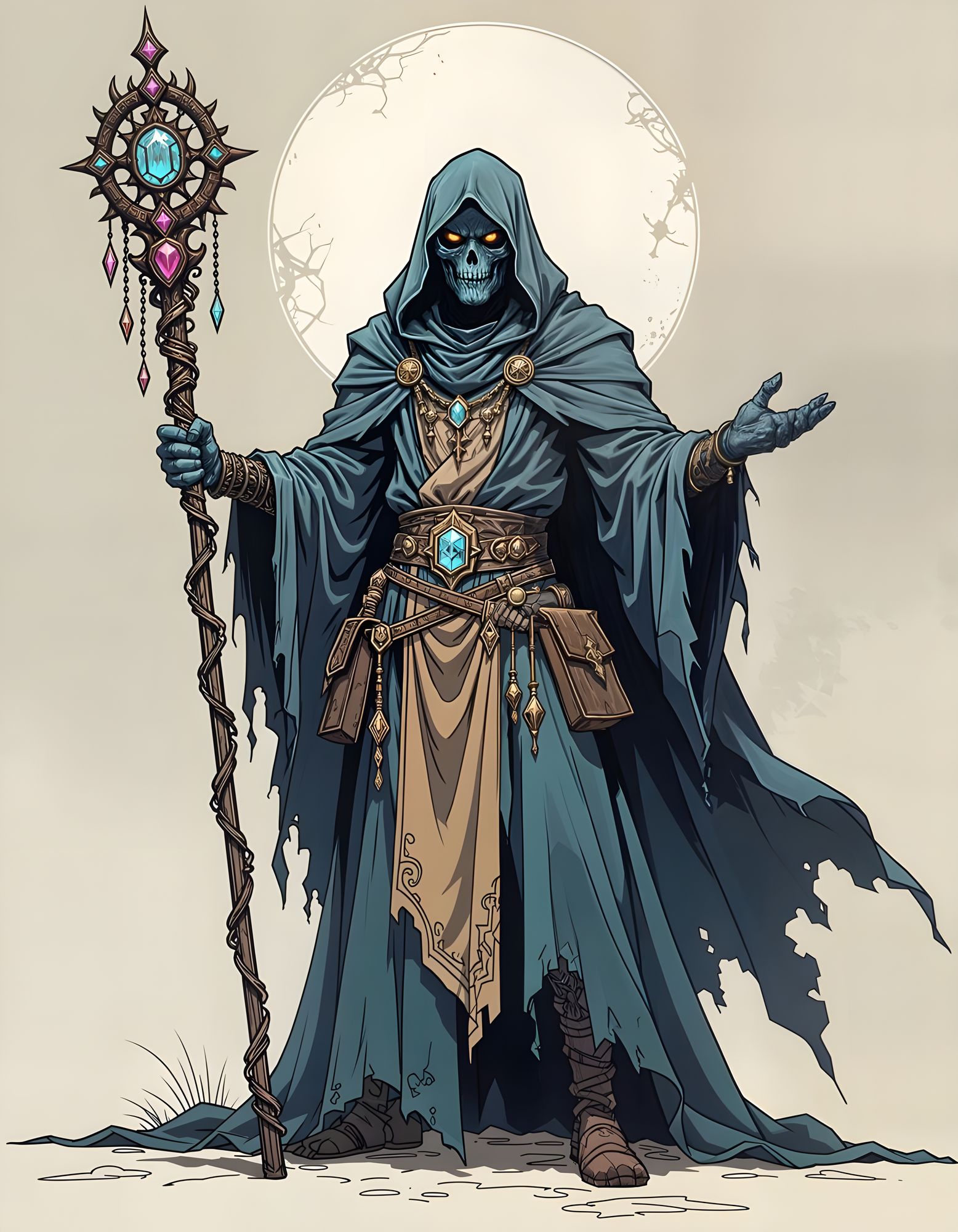 An ancient forgotten library lost in history in a drawing style