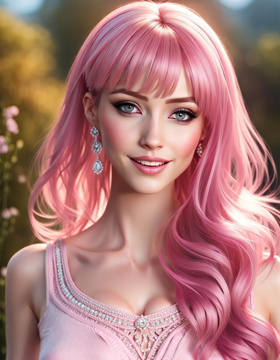 Pink Hair Girl Ai Generated Artwork Nightcafe Creator