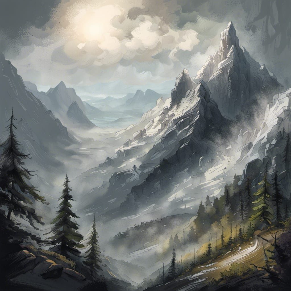 Misty Mountain Landscape ⛰️🏔️ : r/aiArt